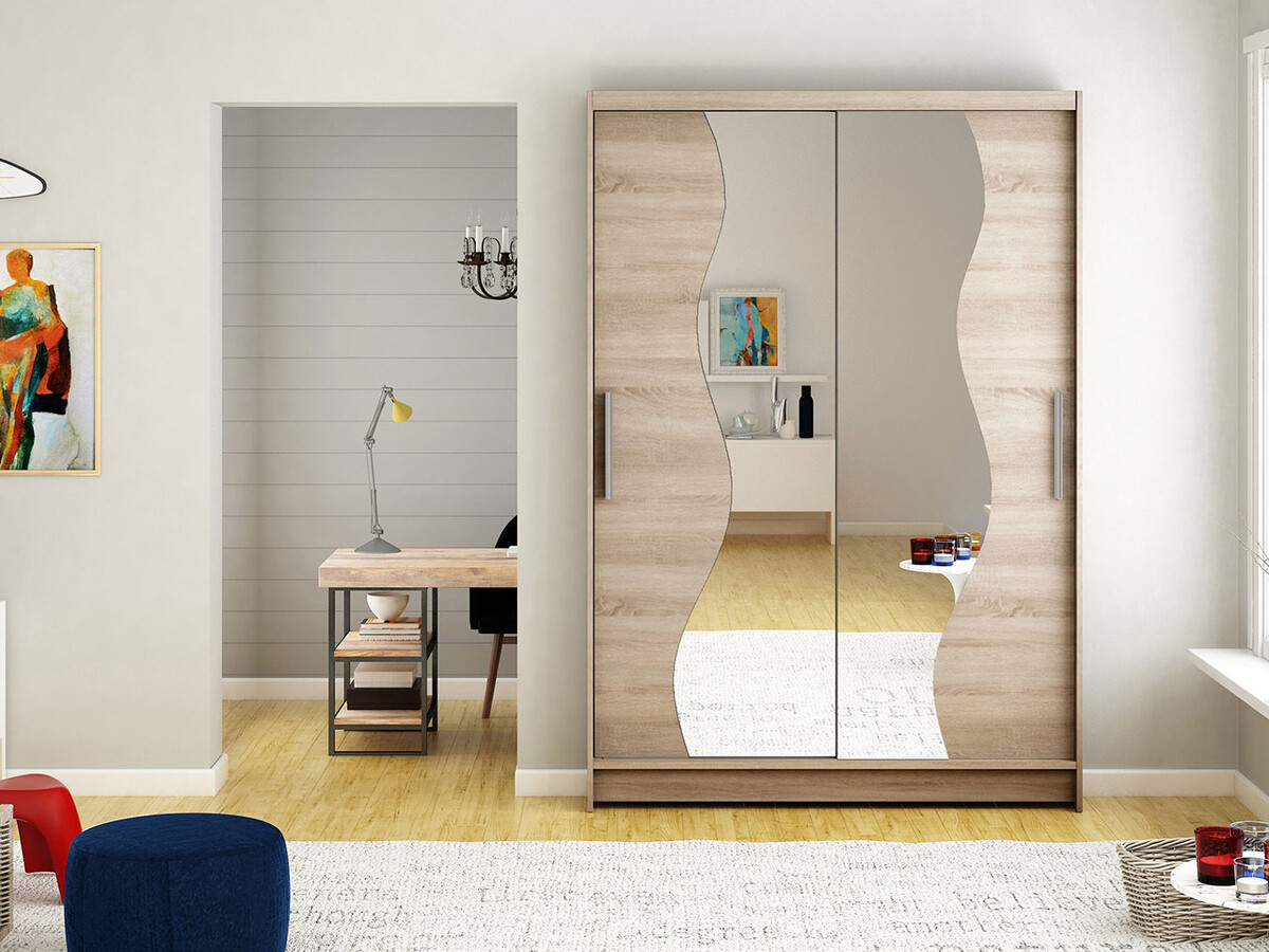 Gardróbszekrény Atlanta 139, Triufel, 200x120x58cm, Szekrényajtók: Tolóajtók