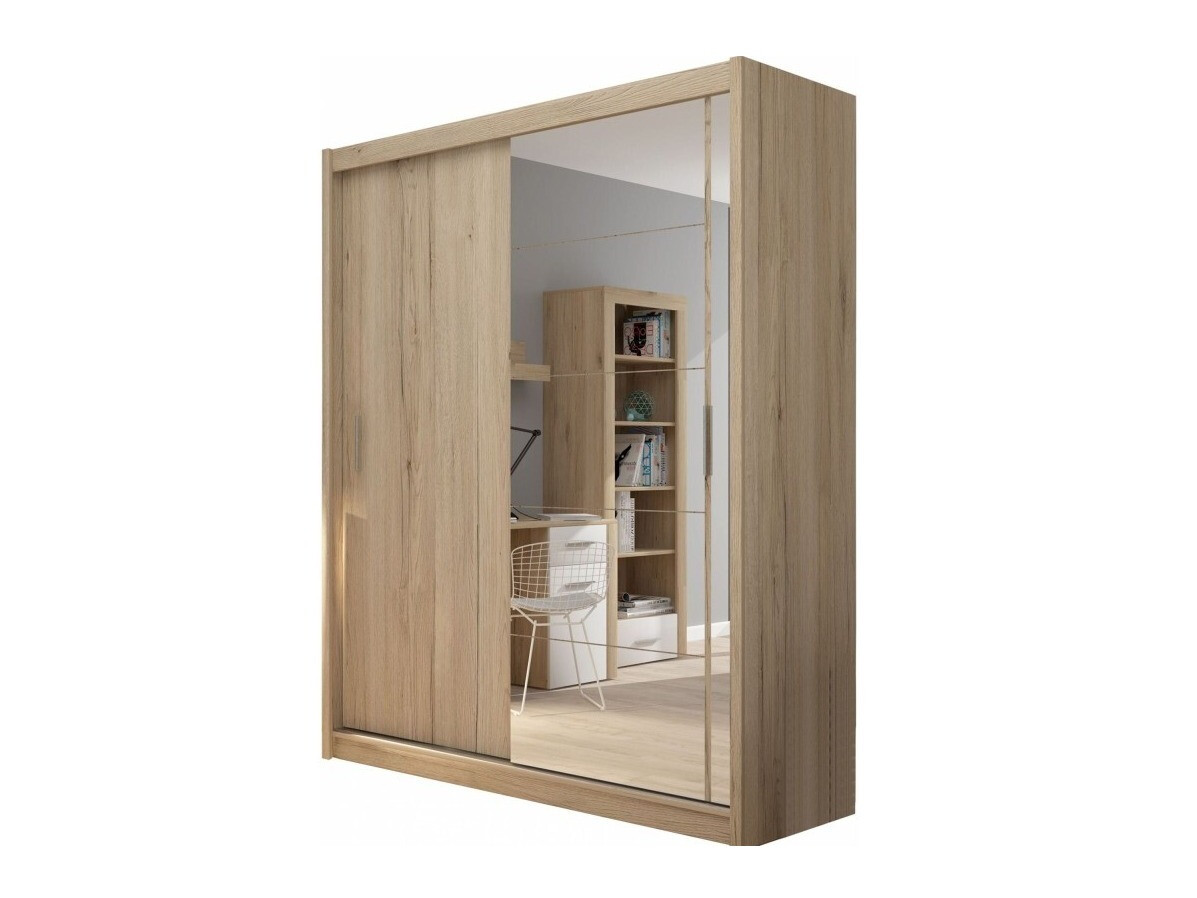 Gardróbszekrény Orlando 120, San remo tölgy, 216x180x61cm, Szekrényajtók: Tolóajtó