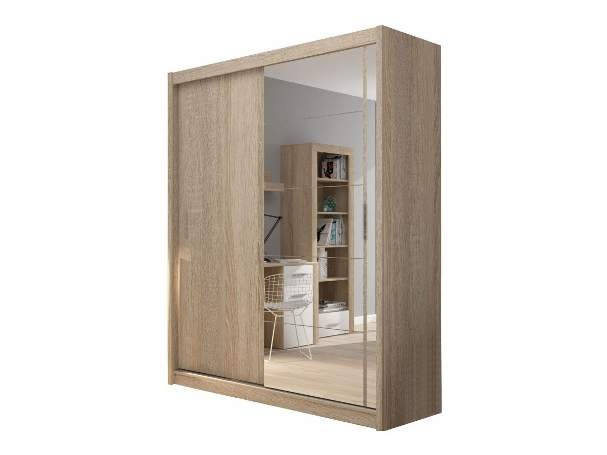 Gardróbszekrény Orlando 120, Sonoma tölgy, 216x180x61cm, Szekrényajtók: Tolóajtó