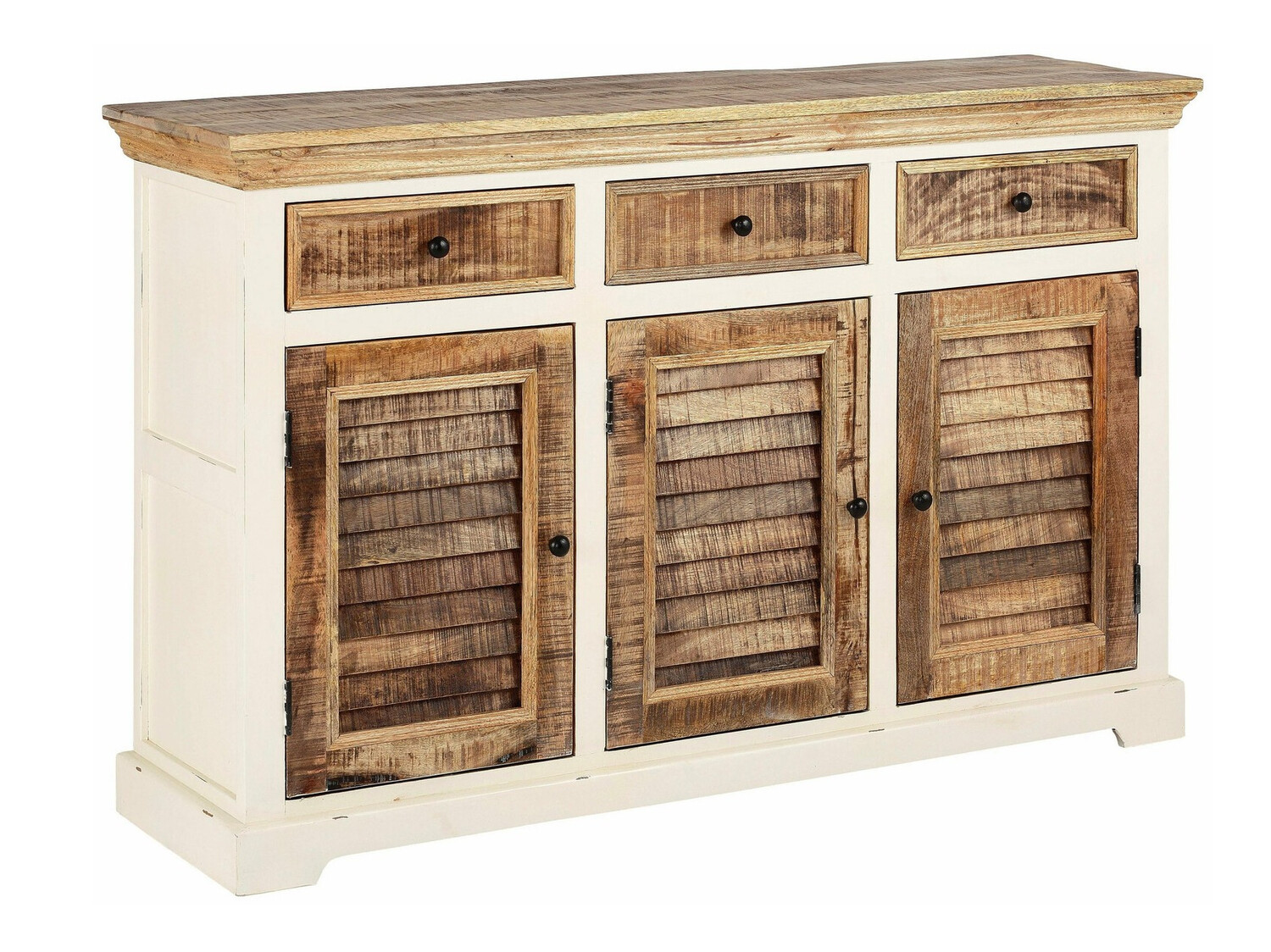 Komód Denton 422, Fehér, Világosbarna, 90x140x40cm