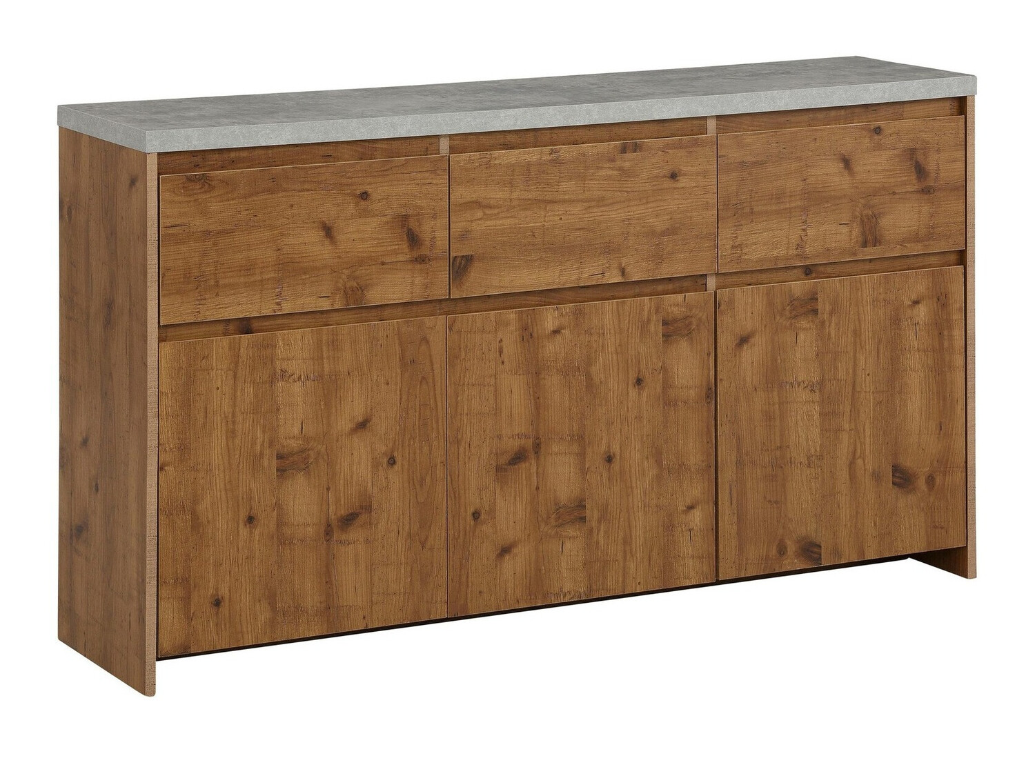 Komód Denton 192, Beton, Tölgy, 80x140x35cm