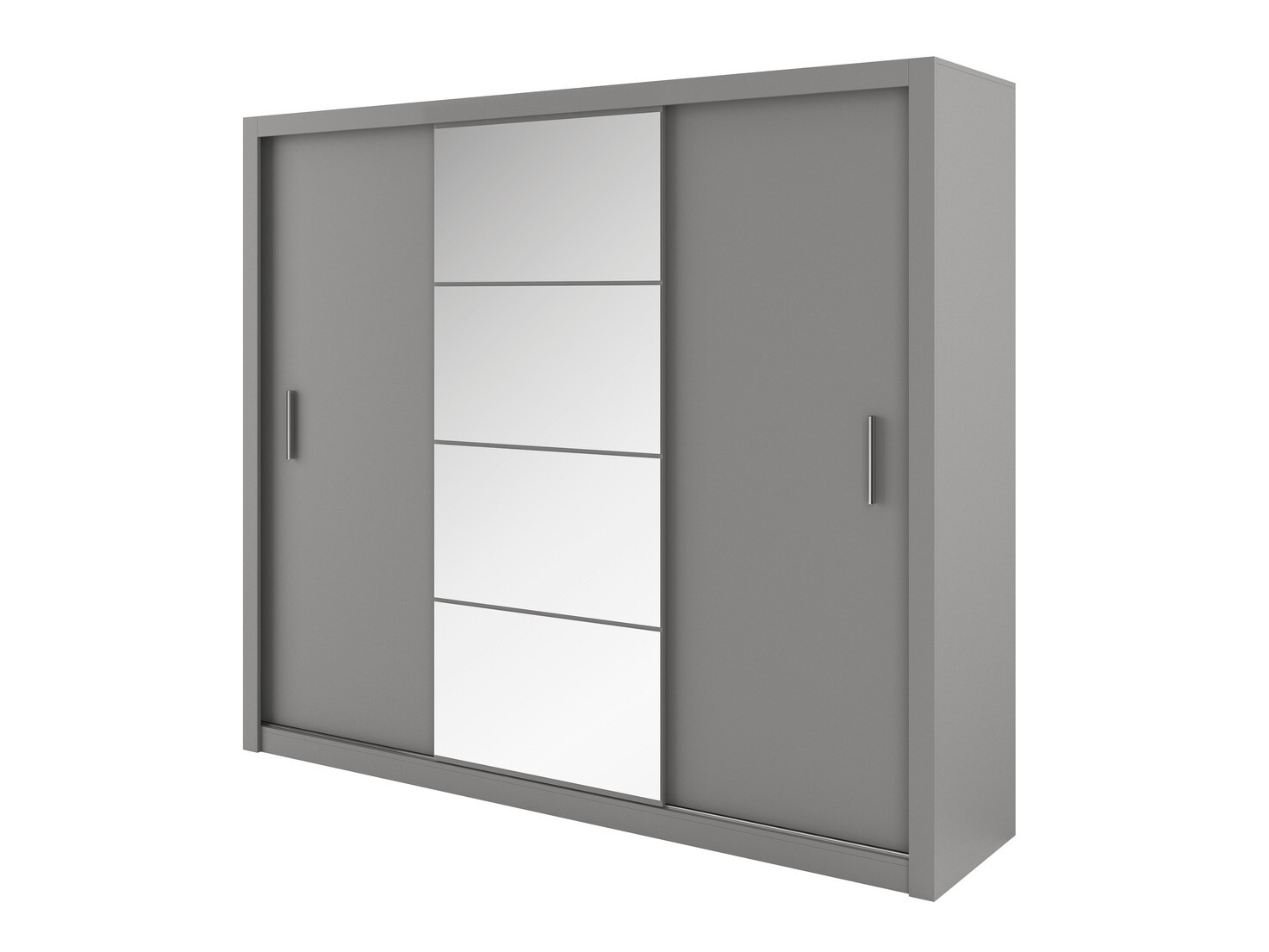 Gardróbszekrény Fresno T101, Szürke, 215x250x60cm, Szekrényajtók: Tolóajtók