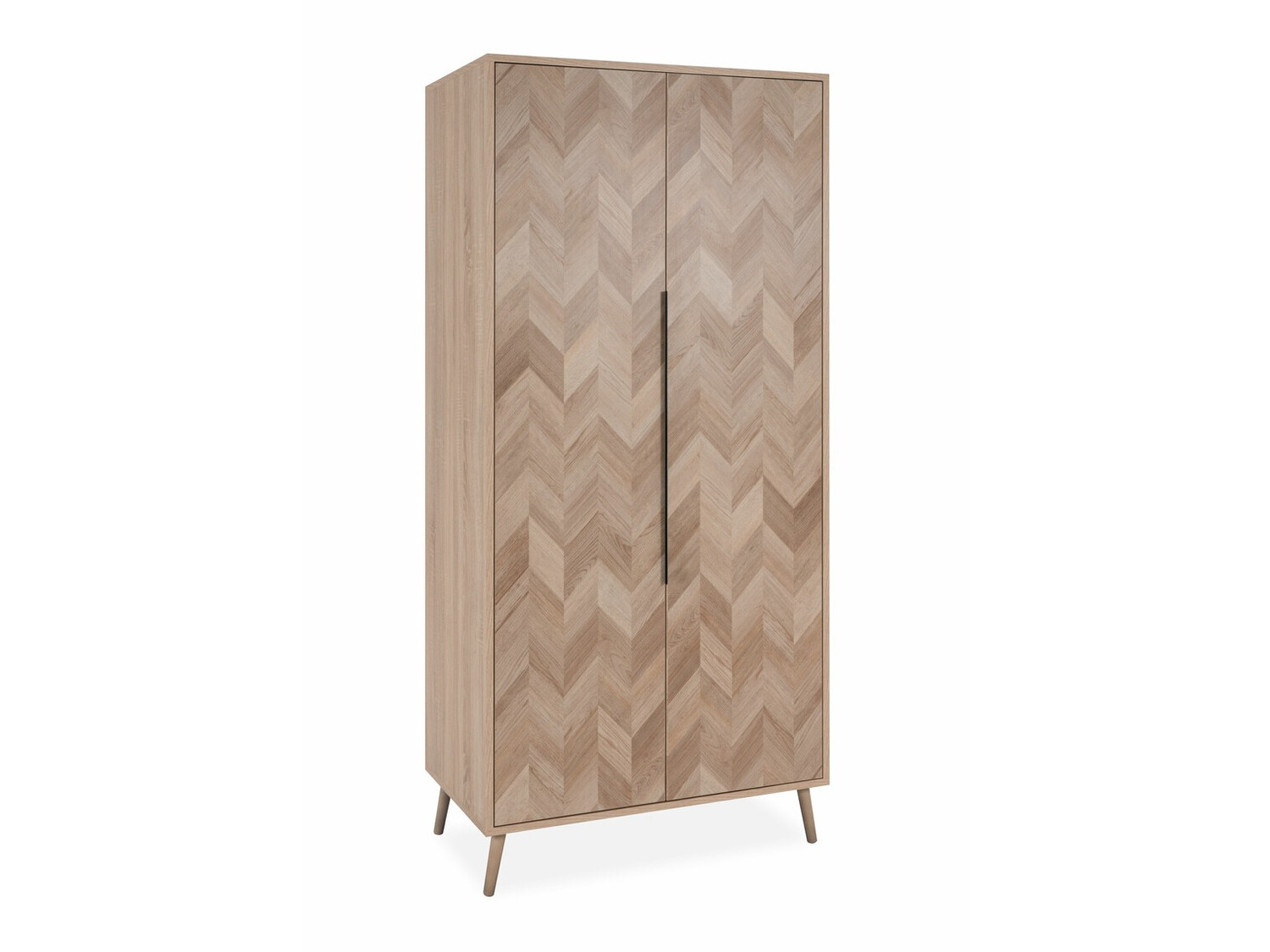 Gardróbszekrény Findlay 186, Sonoma tölgy, 195x90x55cm, Szekrényajtók: Pántos