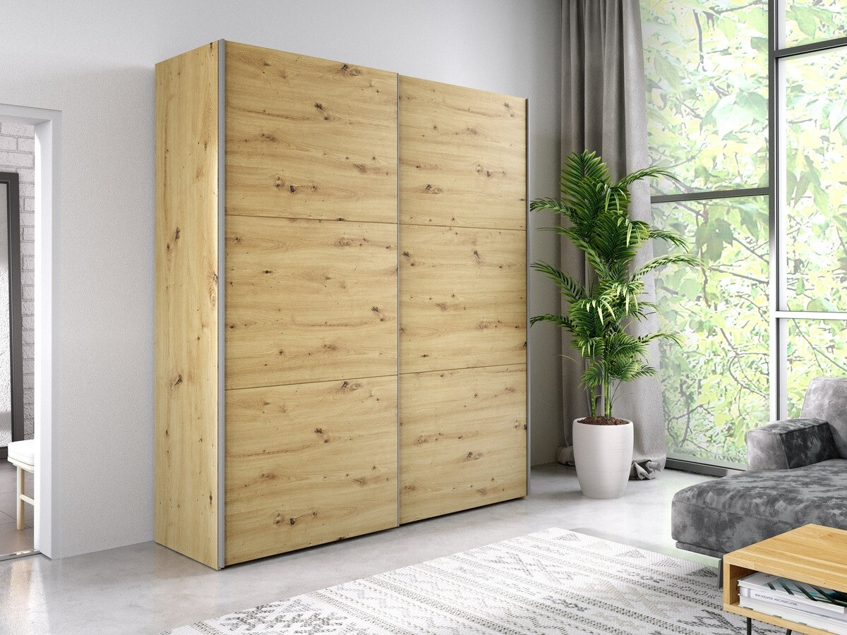 Szekrény Austin 314, Artisan tölgy, 230x200x64cm, Szekrényajtók: Tolóajtók