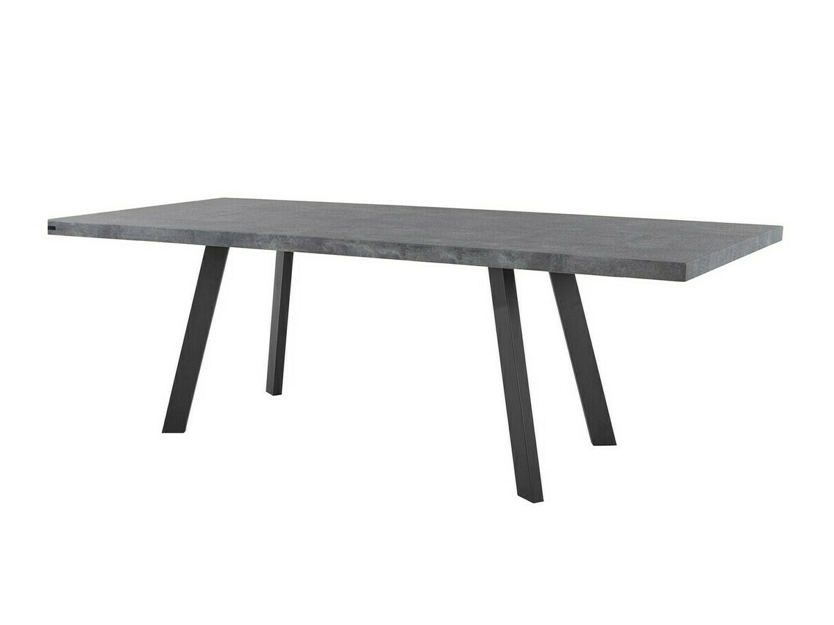 Asztal Denton 967, Fekete, Beton, 76x90x160cm, Közepes sűrűségű farostlemez, Fém