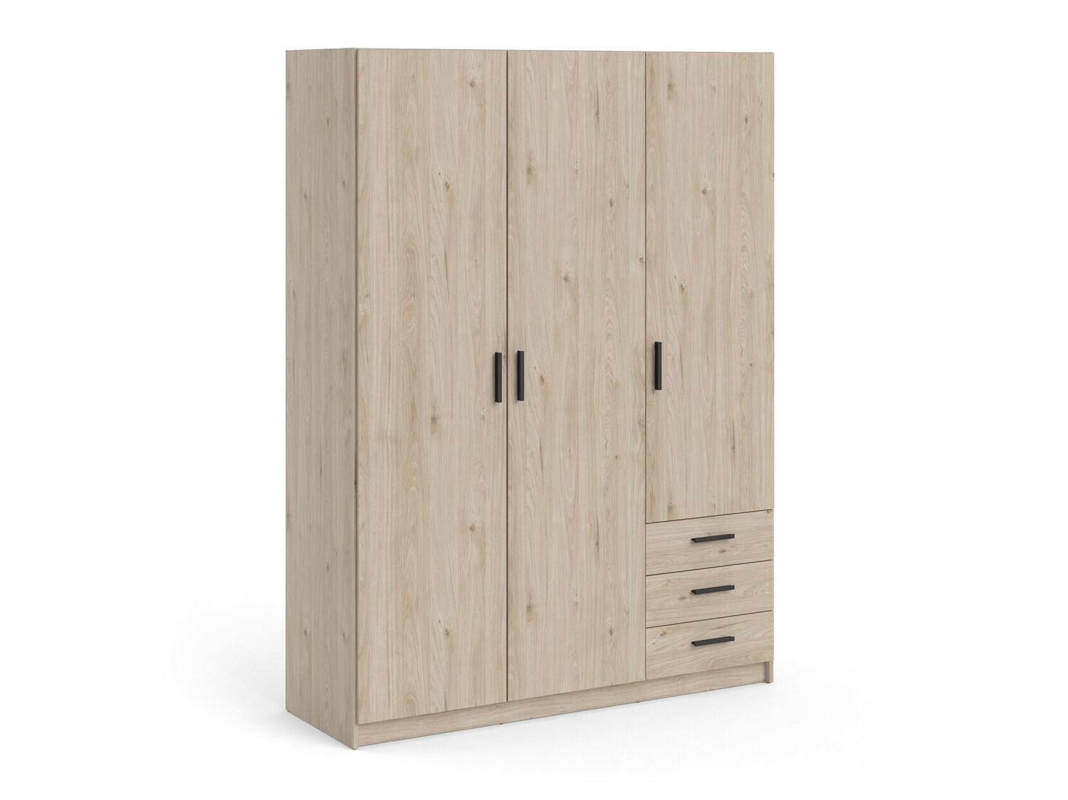 Gardróbszekrény Tustin 182, Hickory tölgy, 200.4x147x49.8cm, Szekrényajtók: Pántos