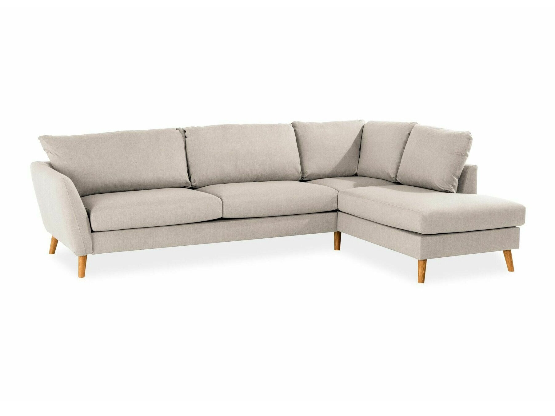 Sarokkanapé Scandinavian Choice P108, Barna, Beige, 89x278x196cm, Lábak: Fa