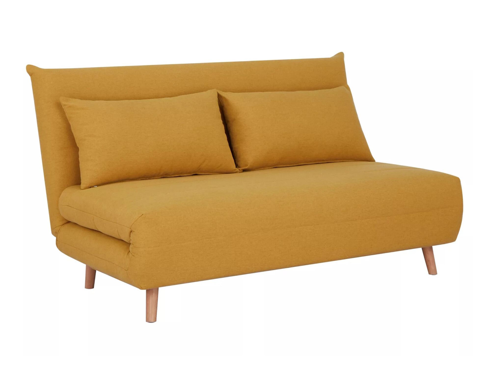 Kanapéágy Detroit 139, Sárga, 84x147x91cm, Lábak: Fa, Műanyag