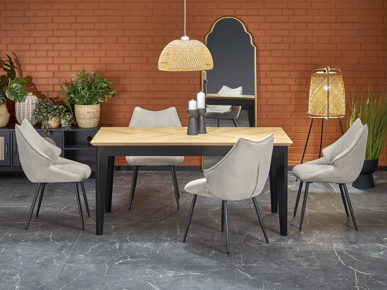 Étkezőgarnitúra Houston 1753, 75x90x160cm, Bükkfa, Tölgy