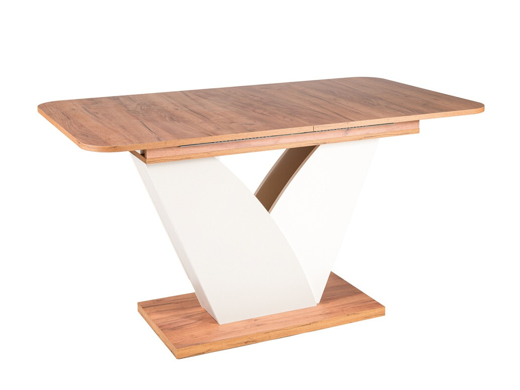 Asztal Detroit 449, Craft tölgy, Krém, 78.6x80x140cm, Hosszabbíthatóság, Laminált forgácslap