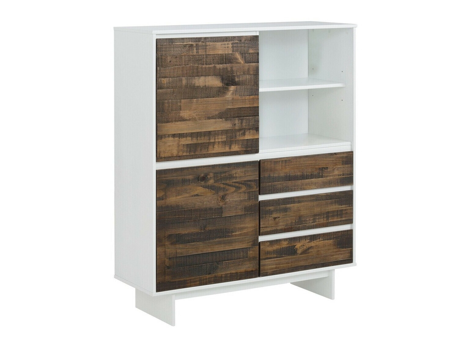 Komód Denton 213, Fehér, Barna, 120x100x35cm, Fenyő