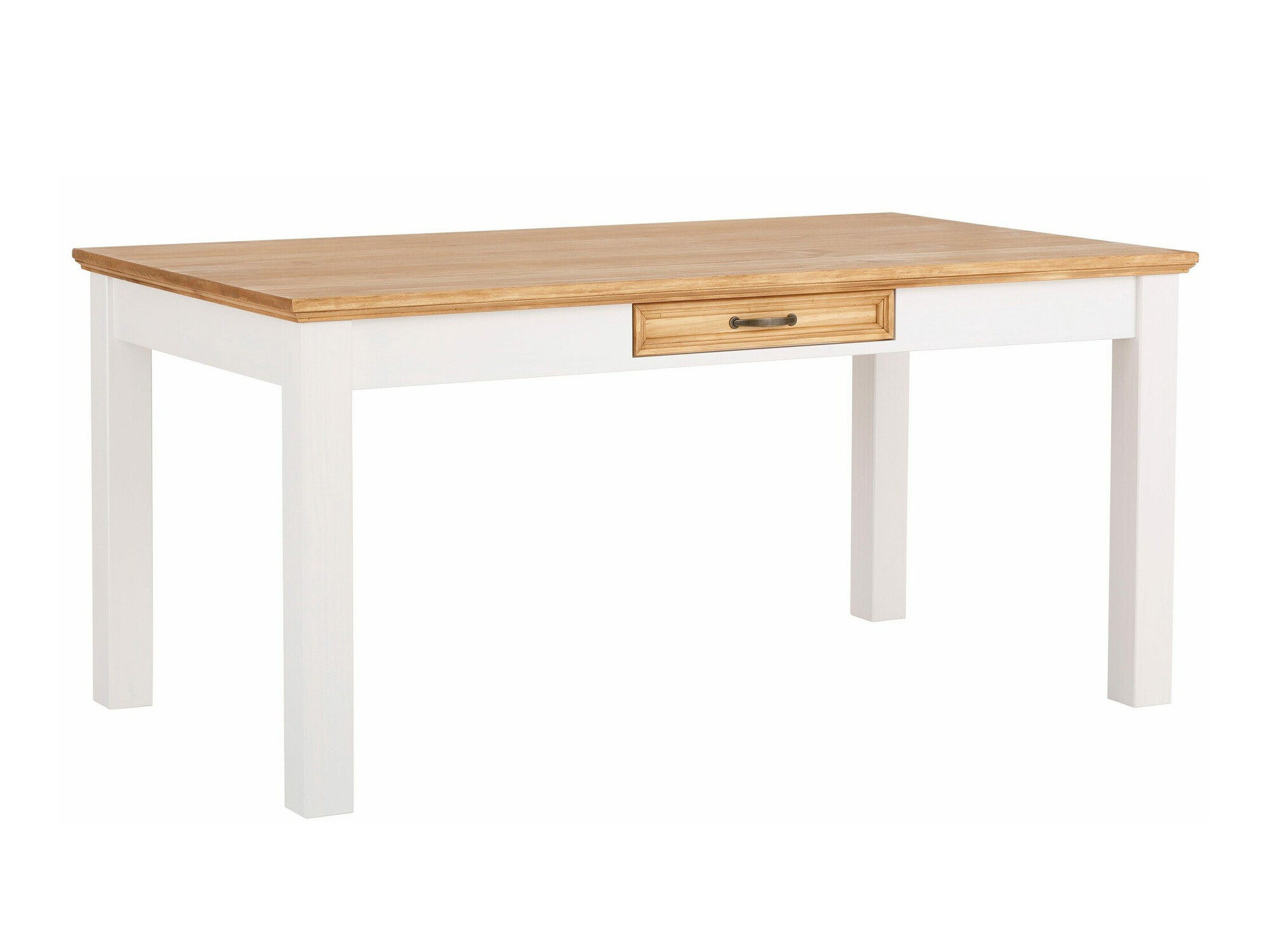 Asztal Denton 1364, Barna, Fehér, 75x90x160cm, Munkalap anyaga, Váz anyaga