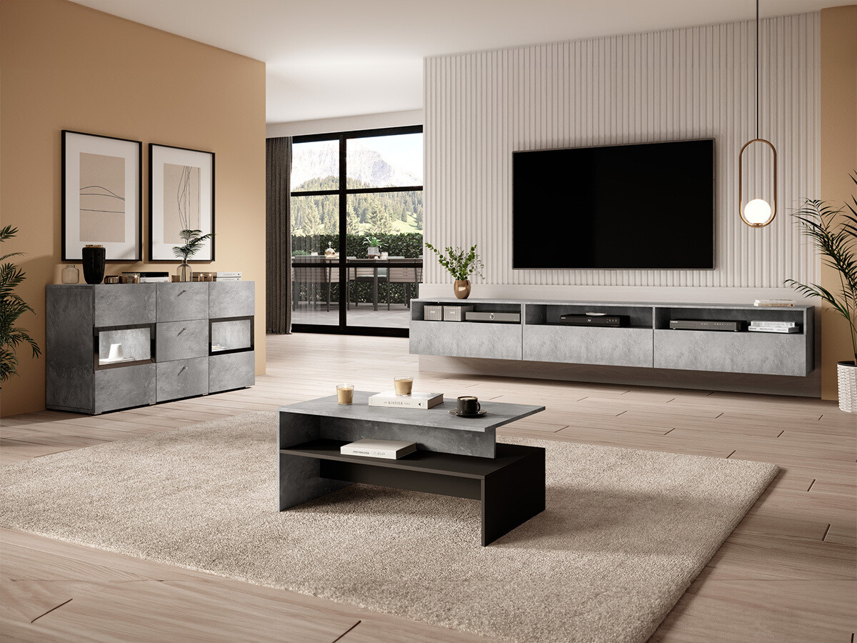 Nappali szett Austin AS110, Beton, Lábak: Műanyag