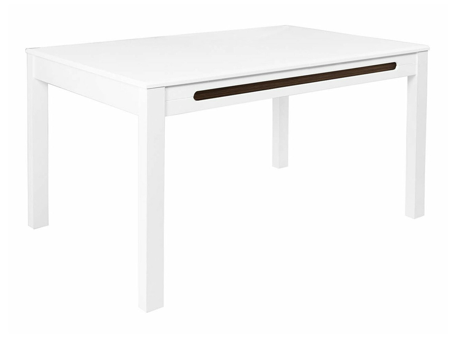 Asztal Boston 370, Fényes fehér, 76x90x150cm, Hosszabbíthatóság, Laminált forgácslap