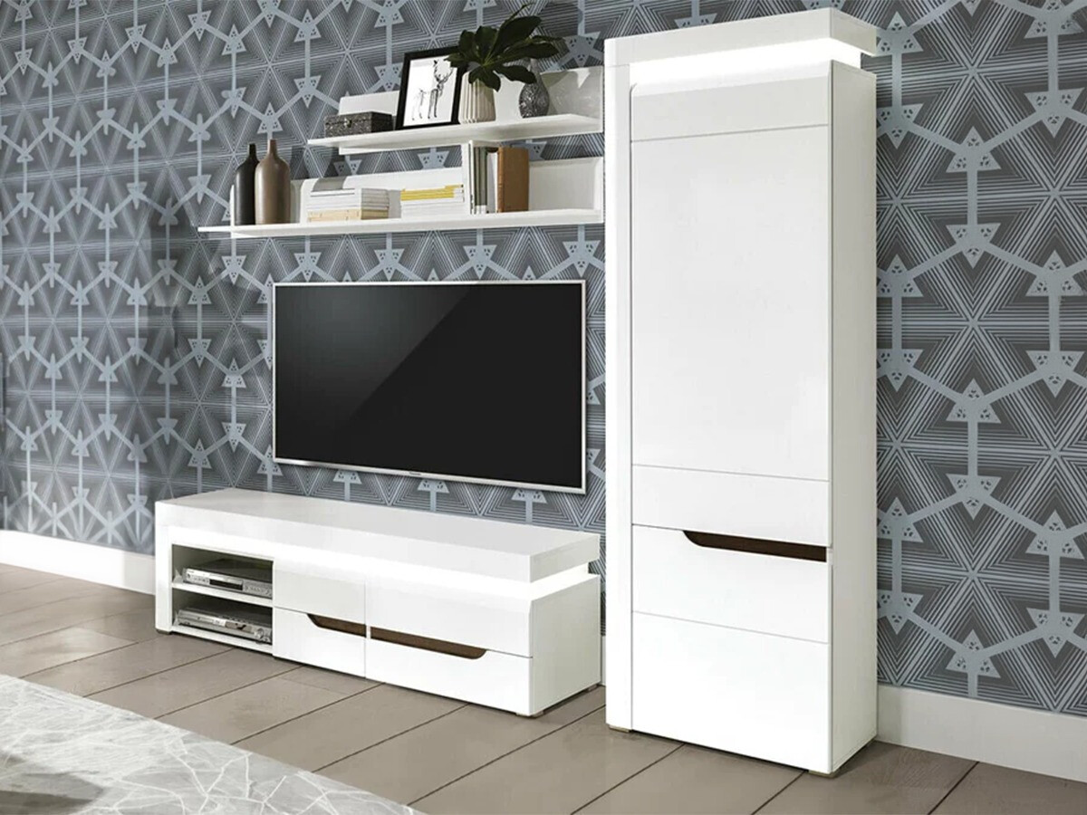 Nappali szett Orlando K112, Fehér, Fényes fehér, Lábak: Műanyag