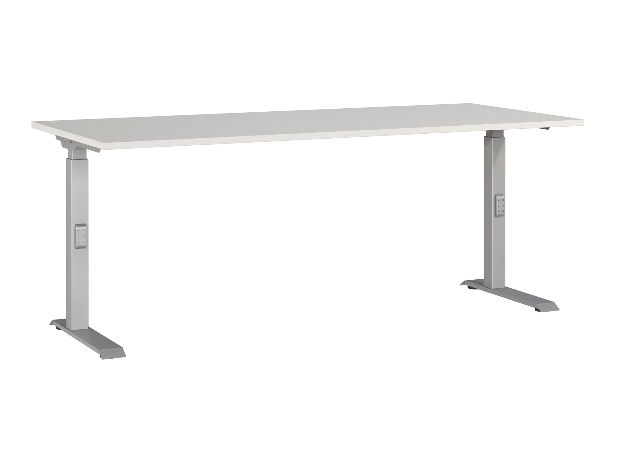 Íróasztal Sacramento AL126, 67.7x180x80cm, Világosszürke, Ezüst