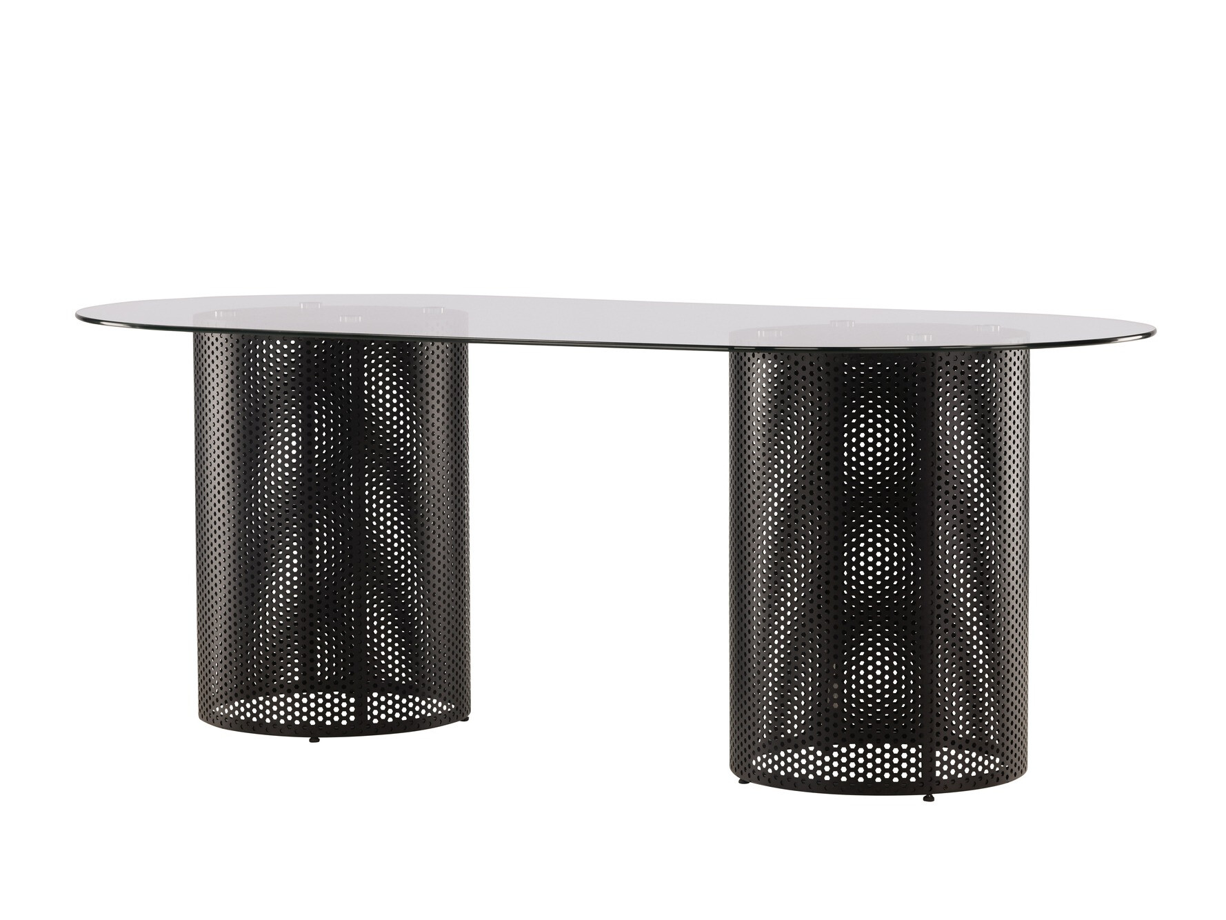 Asztal Dallas 3340, Fekete, 75x100x200cm, Edzett üveg, Fém