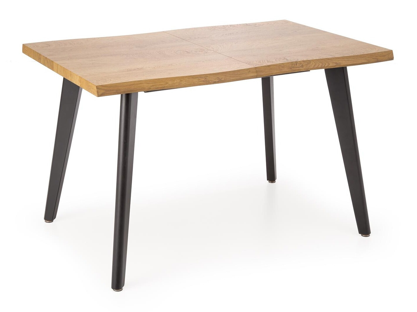 Asztal Houston 1776, Fekete, Tölgy, 75x90x150cm, Hosszabbíthatóság, Természetes fa furnér, Fém
