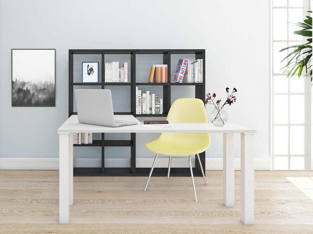 Sarok íróasztal Denton 186, Szögletes, 77x146x120cm, Beton, Fehér