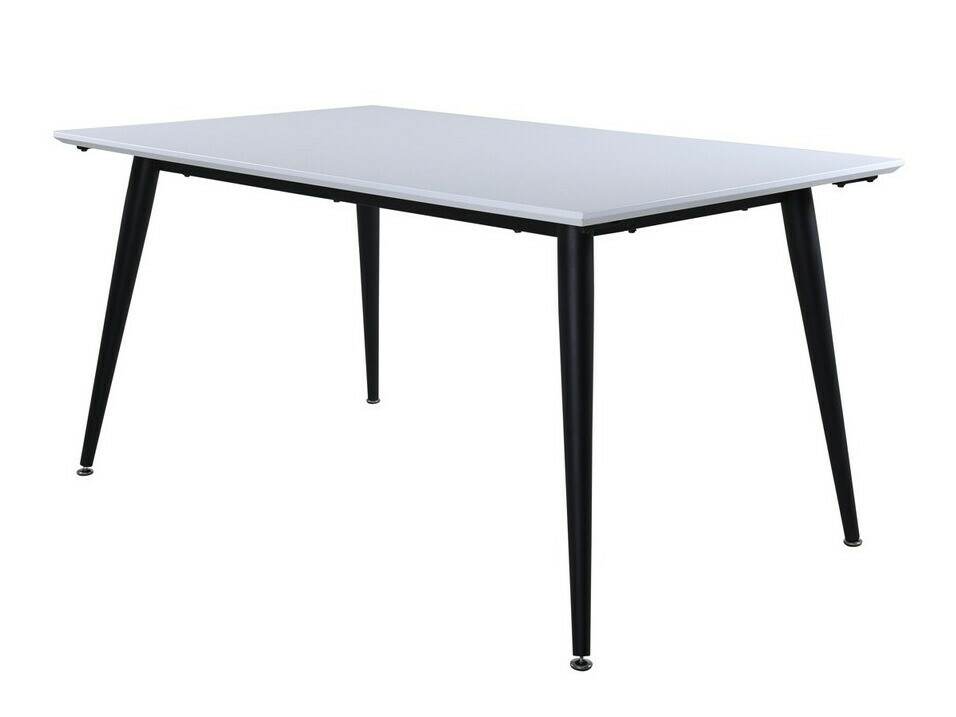 Asztal Dallas 1719, Fekete, Fehér, 76x90x150cm, Hosszabbíthatóság, HPL, Közepes sűrűségű farostlemez, Fém