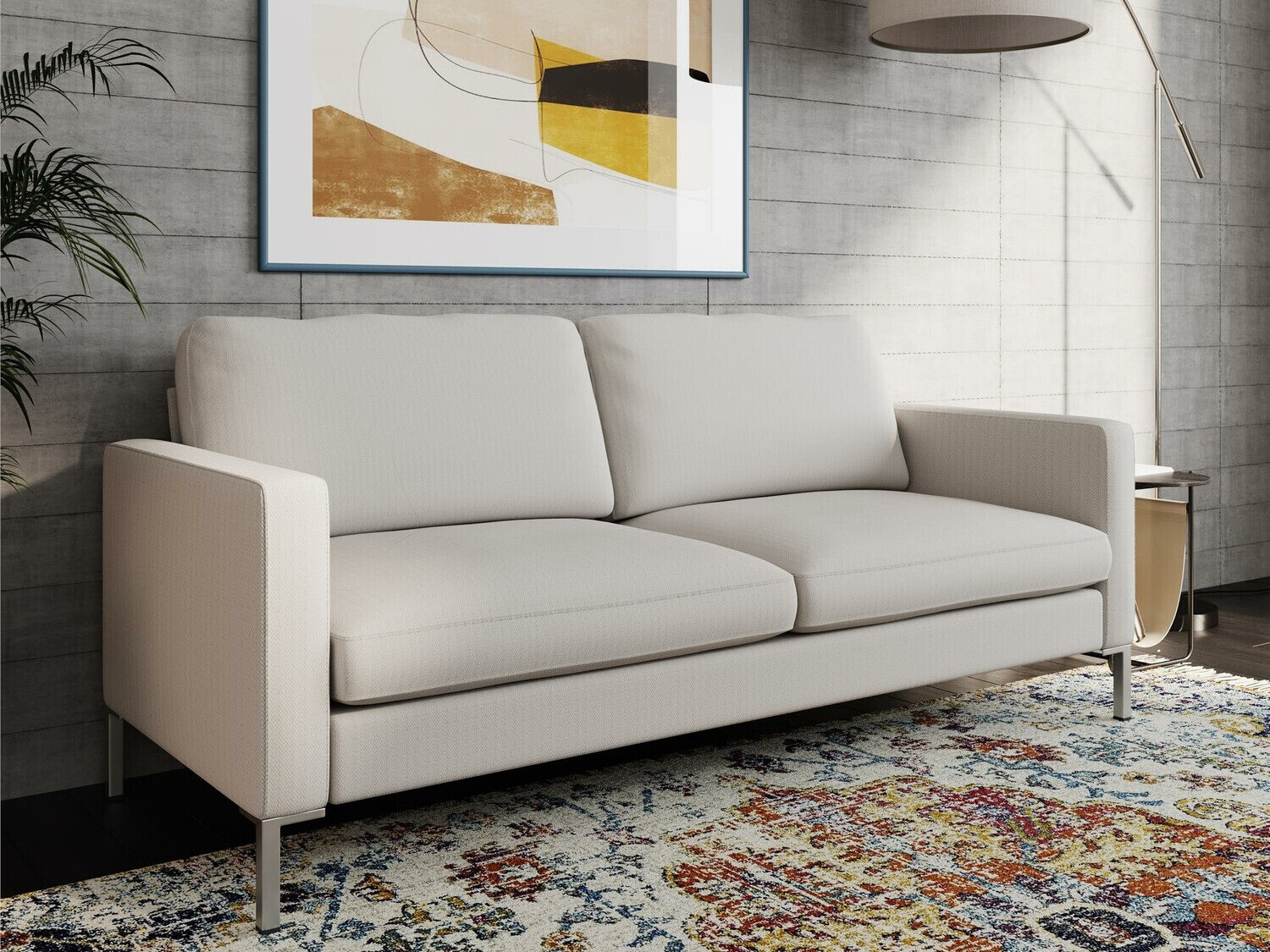 Kanapé Tulsa 421, Beige, 83x188x84cm, Lábak: Fém