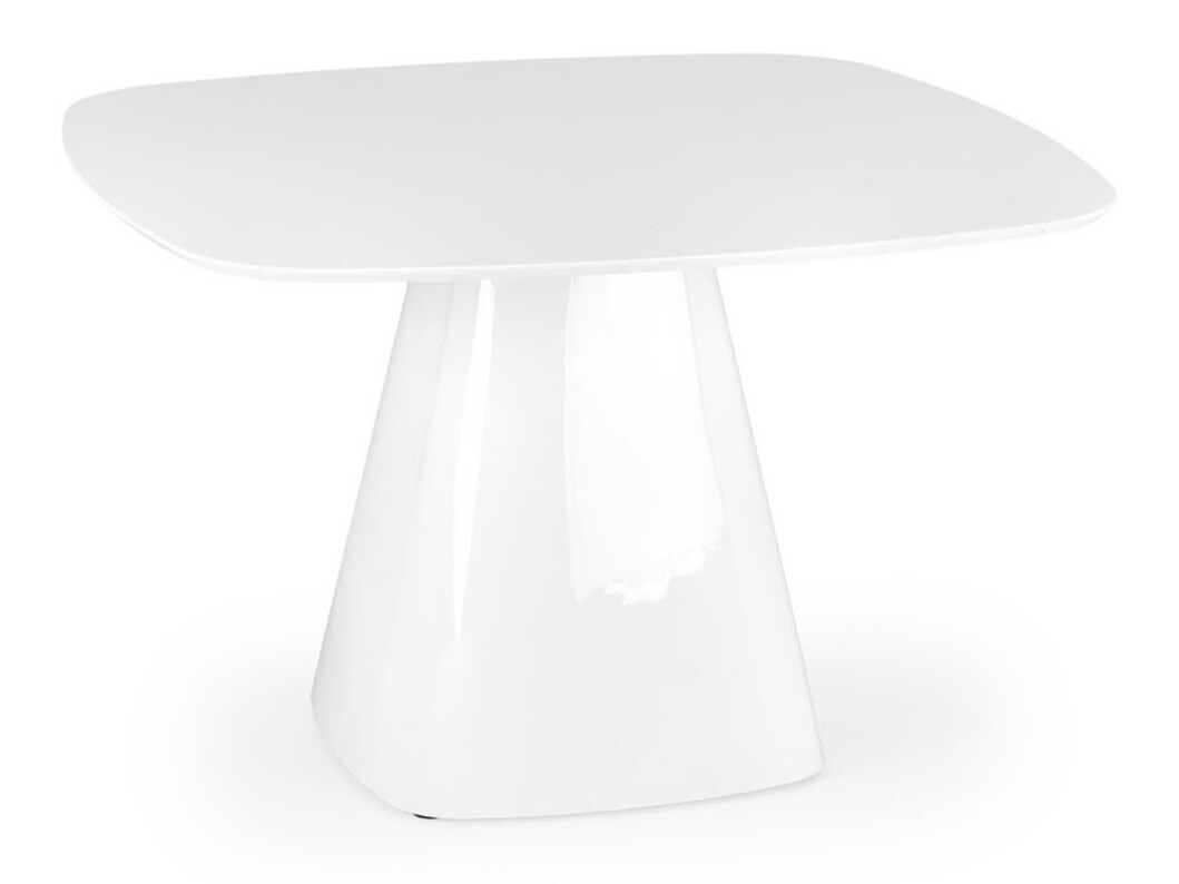 Asztal Houston 1790, Fényes fehér, 77x120x120cm, Közepes sűrűségű farostlemez