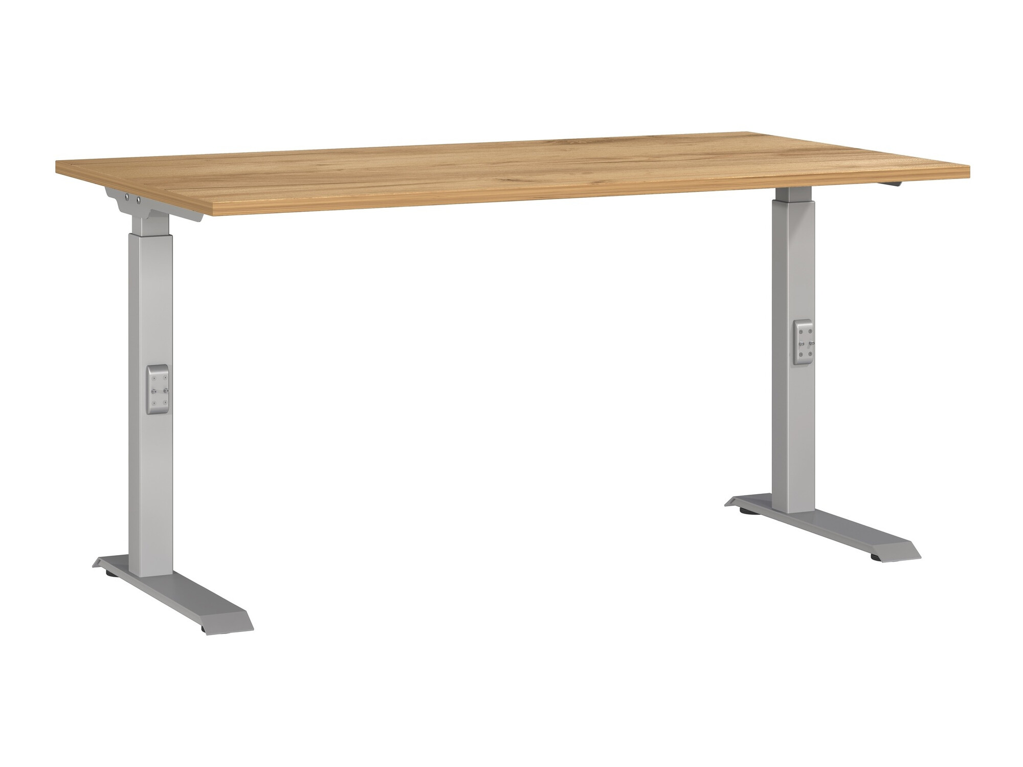 Íróasztal Sacramento 419, 67.7x140x80cm, Ezüst, Navarra tölgy