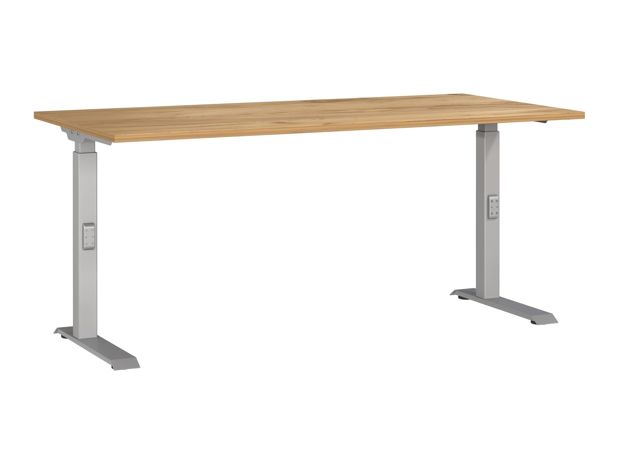 Íróasztal Sacramento 421, 75x160x80cm, Ezüst, Navarra tölgy