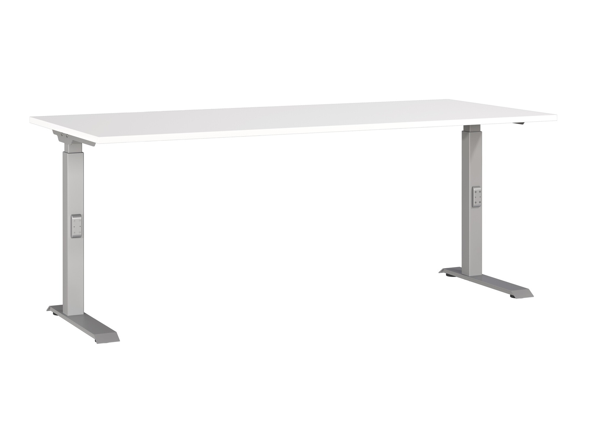 Íróasztal Sacramento 422, 67.7x180x80cm, Ezüst, Fehér