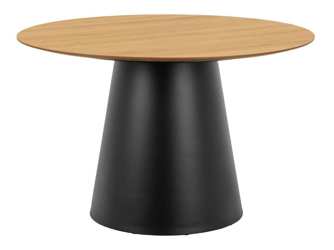 Asztal Oakland 1061, Tölgy, Fekete, 75cm, Természetes fa furnér, Fém