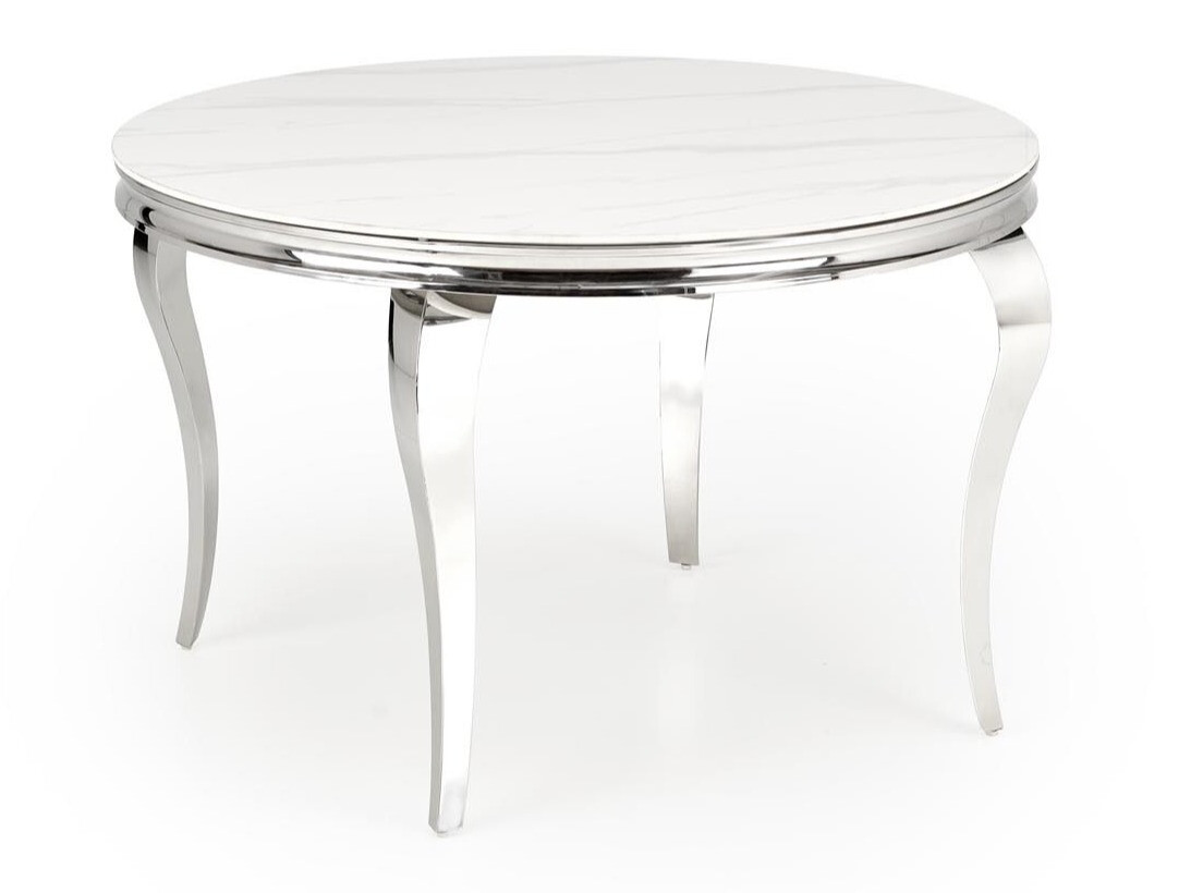 Asztal Houston 1813, Ezüst, Fehér márvány, 76cm, Kő, Fém