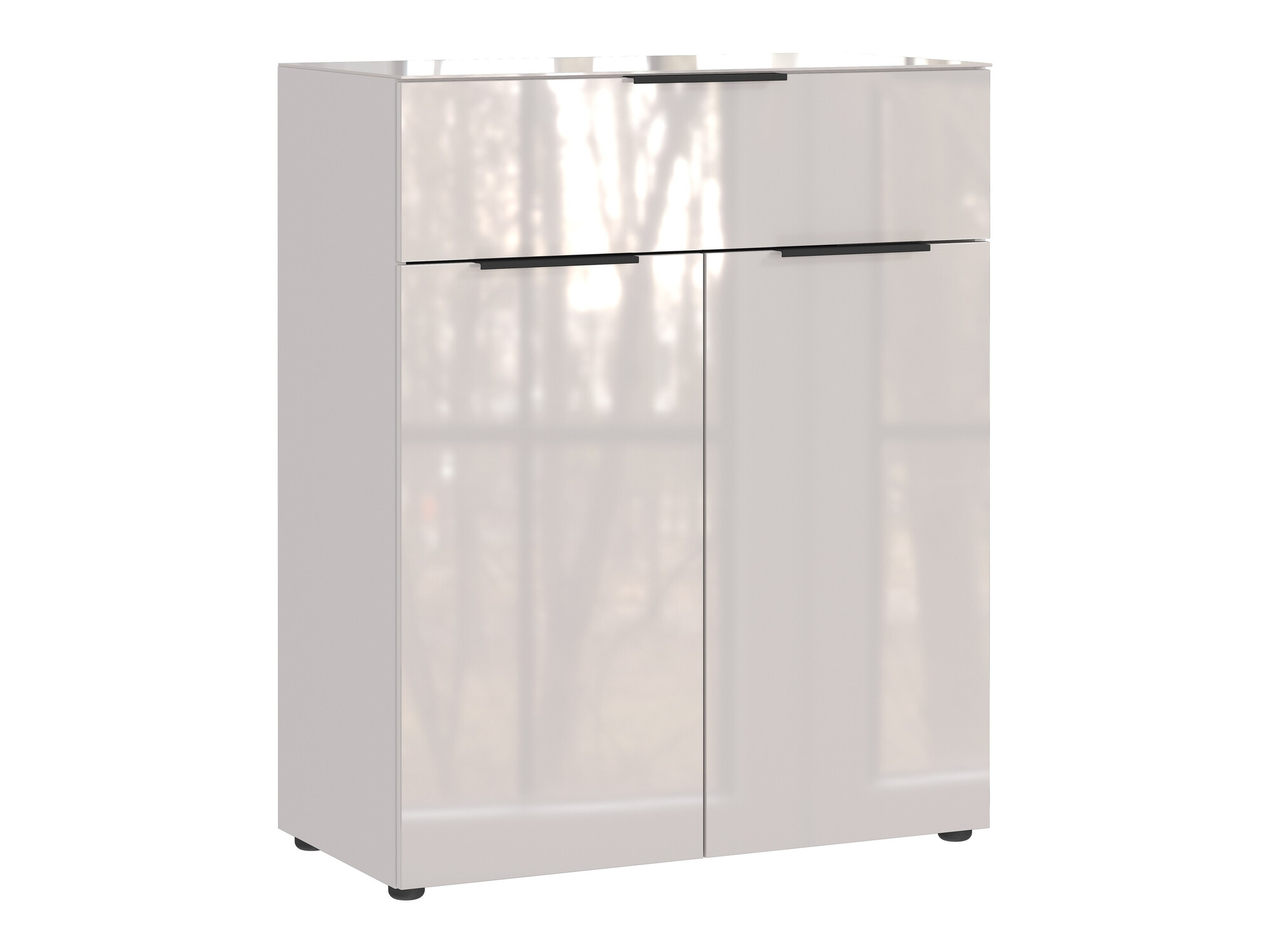 Komód Sacramento 301, Krém, Fényes krém, 101.7x83x42cm