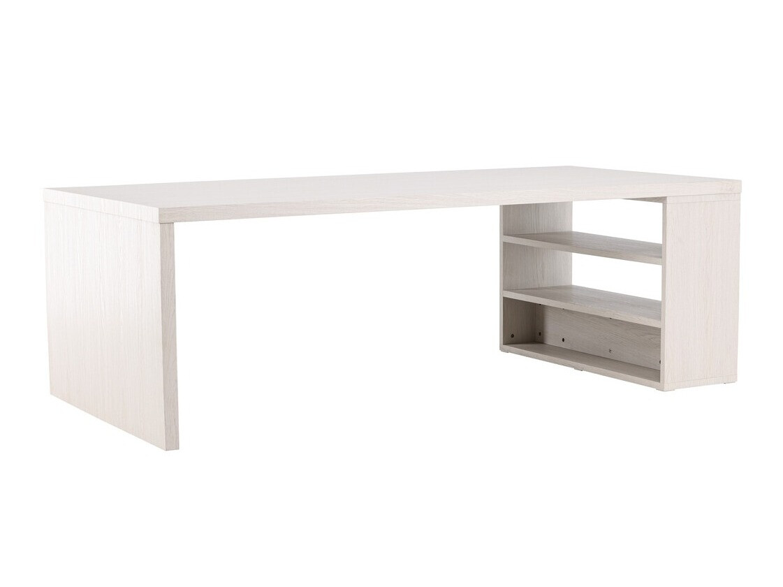 Asztal Dallas 4485, Fehérített tölgy, 75x110x230cm, Közepes sűrűségű farostlemez