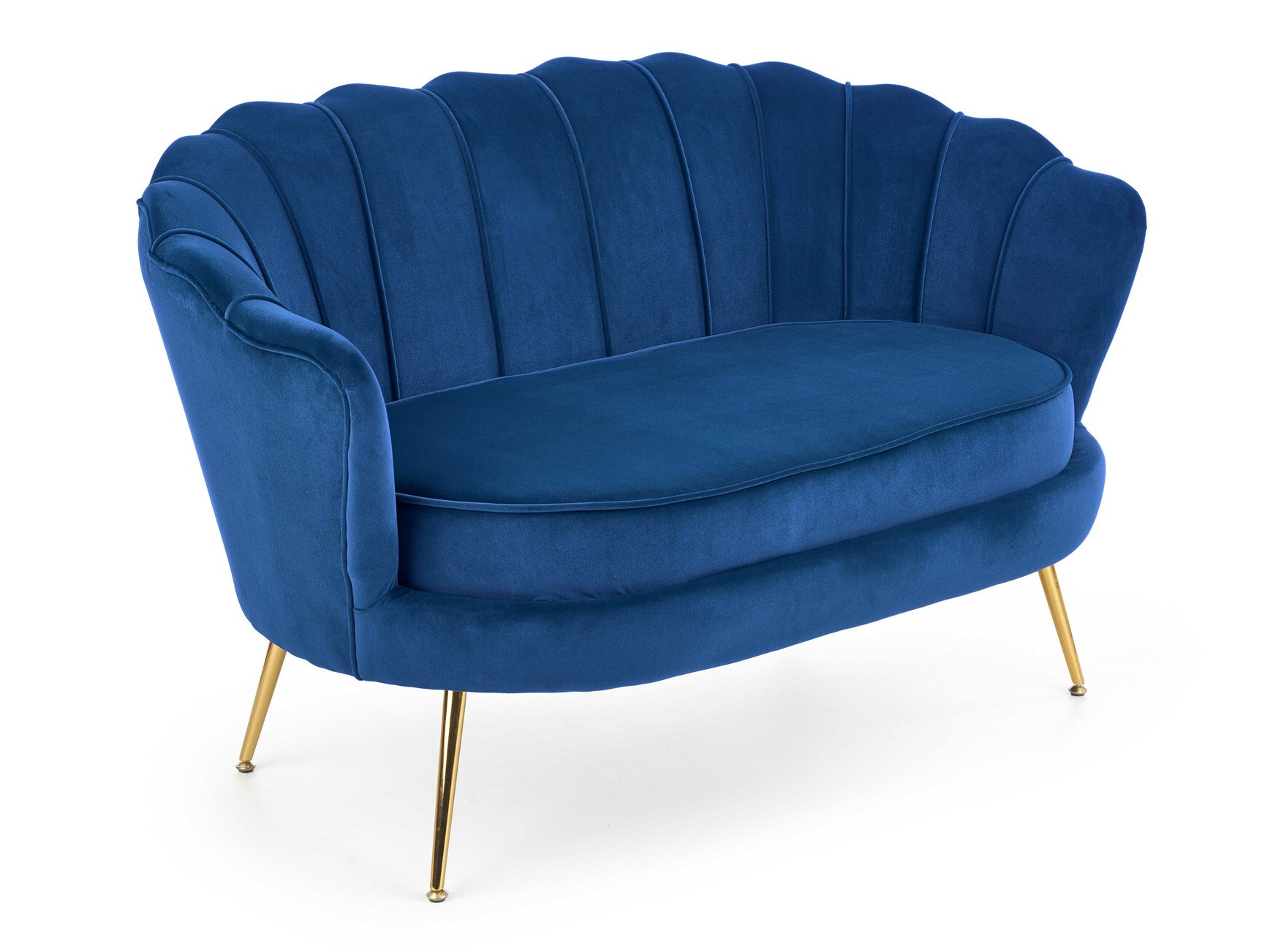 Kanapé Houston 827, Kék, Aranysárga, 77x133x77cm, Lábak: Fém