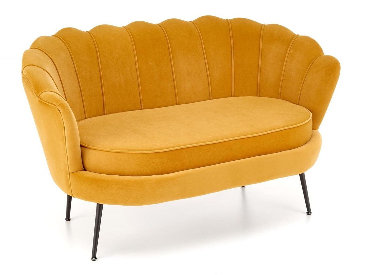 Kanapé Houston 827, Fekete, Sárga, 77x133x77cm, Lábak: Fém