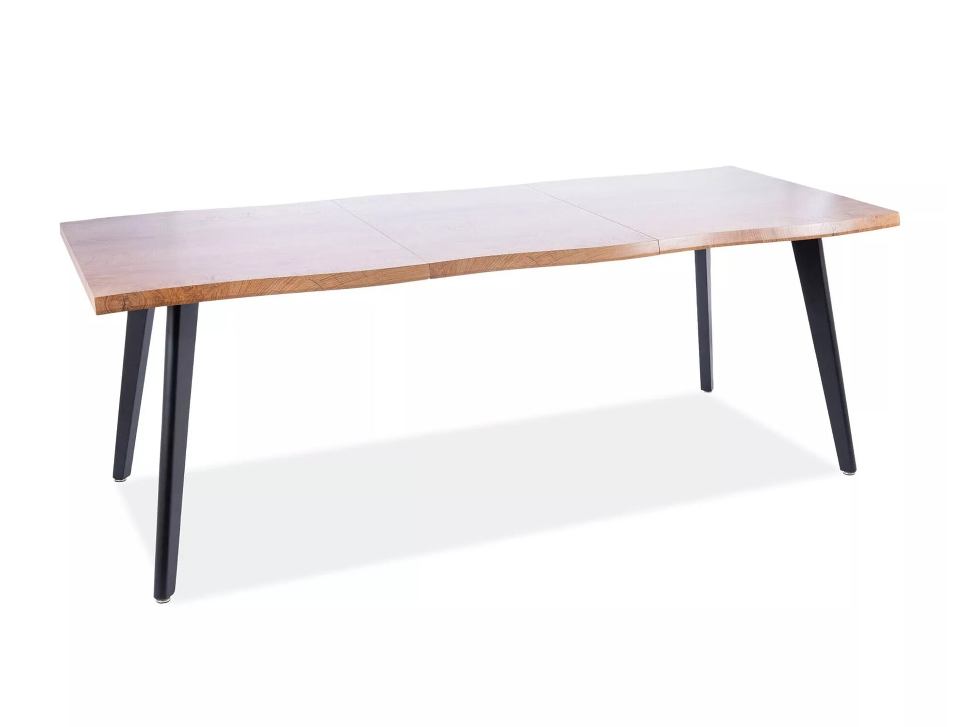 Asztal Detroit 584, Artisan tölgy, Fekete, 76x90x150cm, Hosszabbíthatóság, Közepes sűrűségű farostlemez, Fém