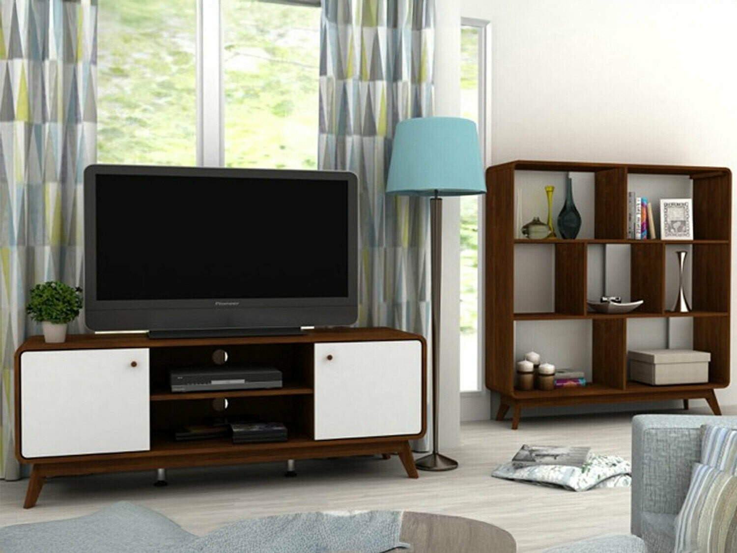 Bútorkészlet Denton H113, Fehér, Dió, 122.6x39cm, Lábak: Közepes sűrűségű farostlemez