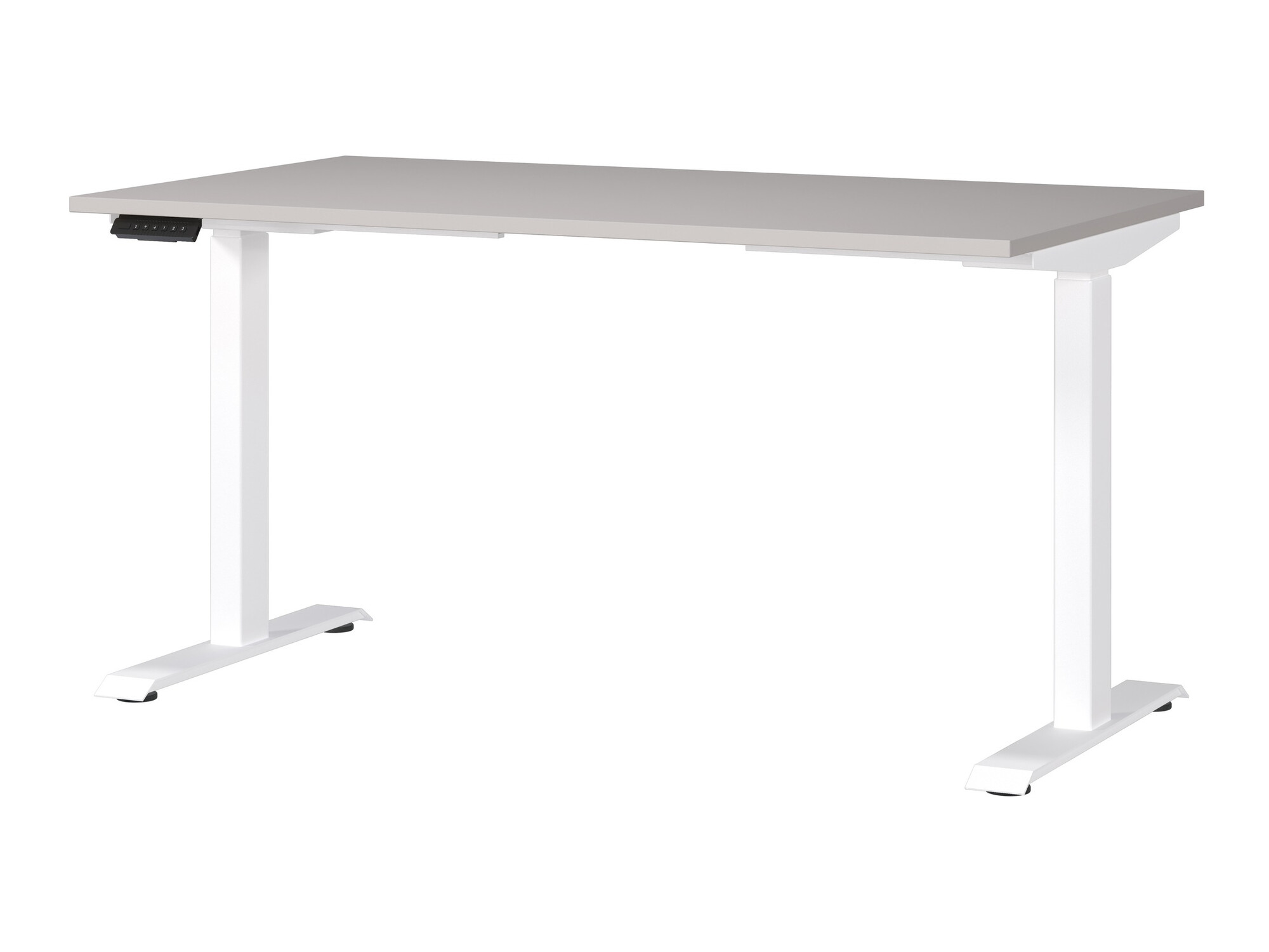 Állítható magasságú íróasztal Sacramento 415, Elektromos, Állítható magasság, 72.1x140x80cm, Szürke, Fehér