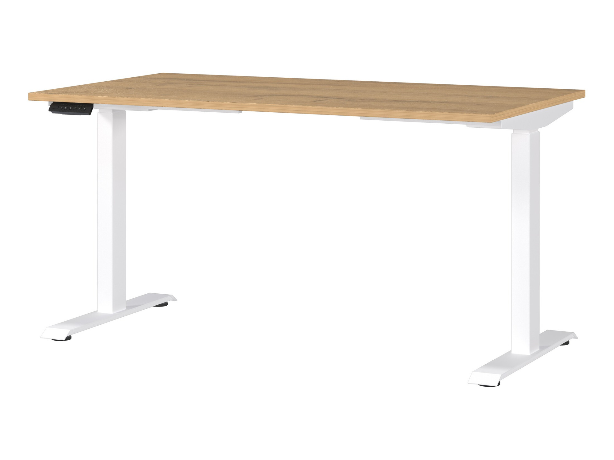Állítható magasságú íróasztal Sacramento 415, Elektromos, Állítható magasság, 72.1x140x80cm, Grandson tölgy, Fehér