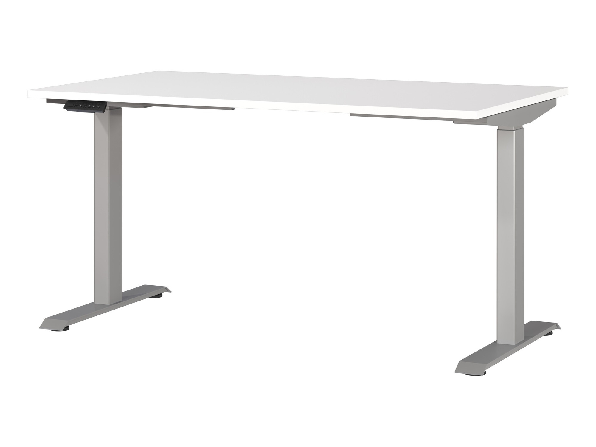 Állítható magasságú íróasztal Sacramento 415, Elektromos, Állítható magasság, 72.1x140x80cm, Ezüst, Fehér