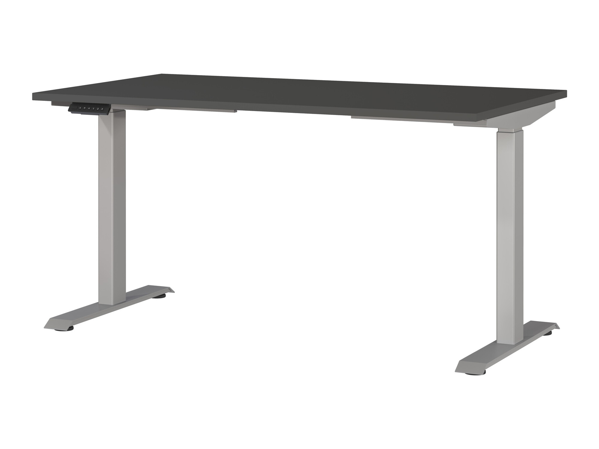 Állítható magasságú íróasztal Sacramento 415, Elektromos, Állítható magasság, 72.1x140x80cm, Ezüst, Grafit