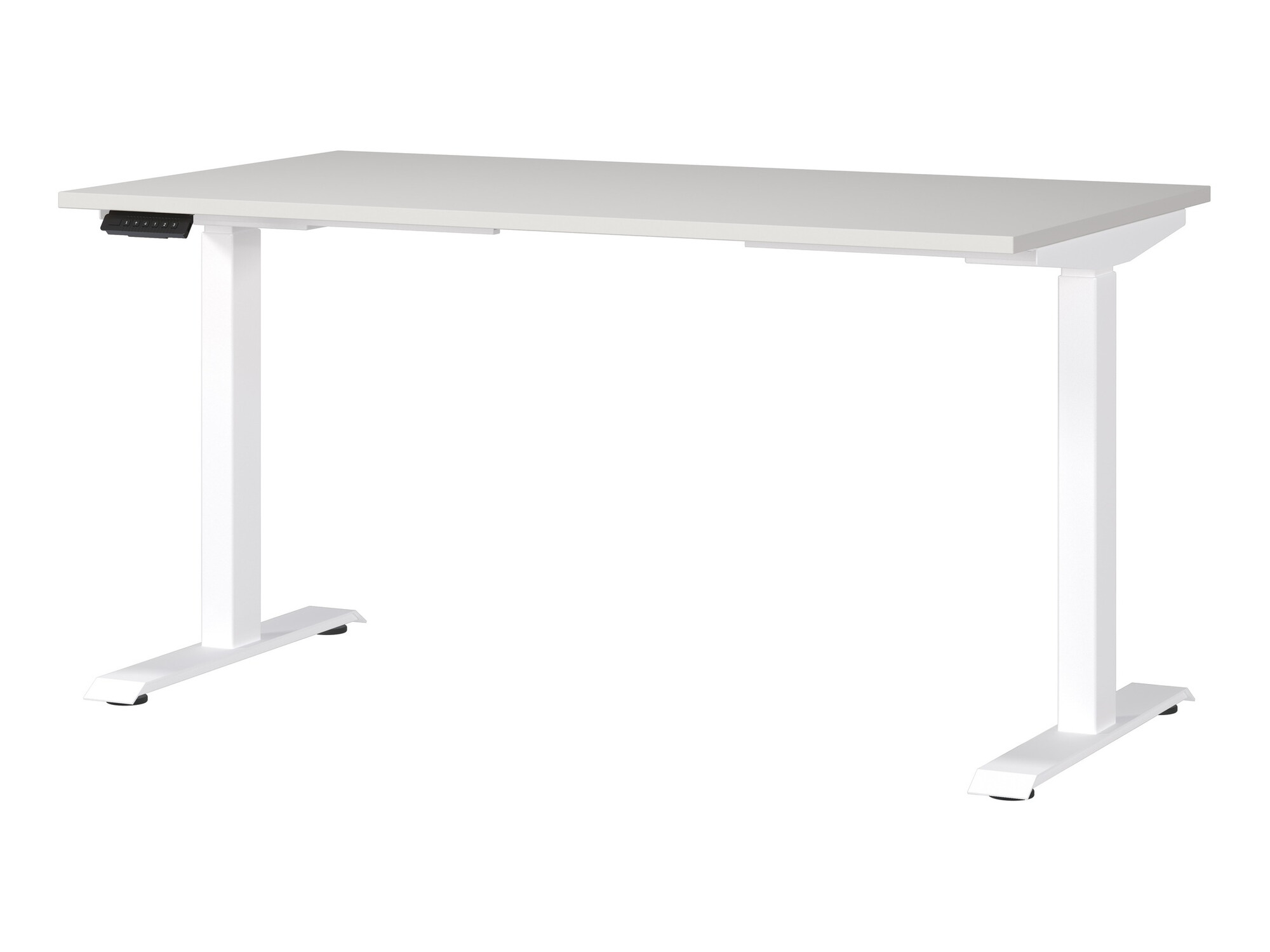Állítható magasságú íróasztal Sacramento 415, Elektromos, Állítható magasság, 72.1x140x80cm, Világosszürke, Fehér