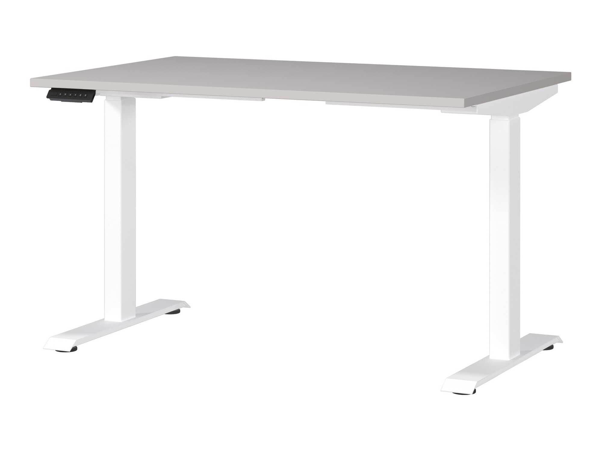 Állítható magasságú íróasztal Sacramento 417, Elektromos, 72.1x120x80cm, Fehér, Szürke