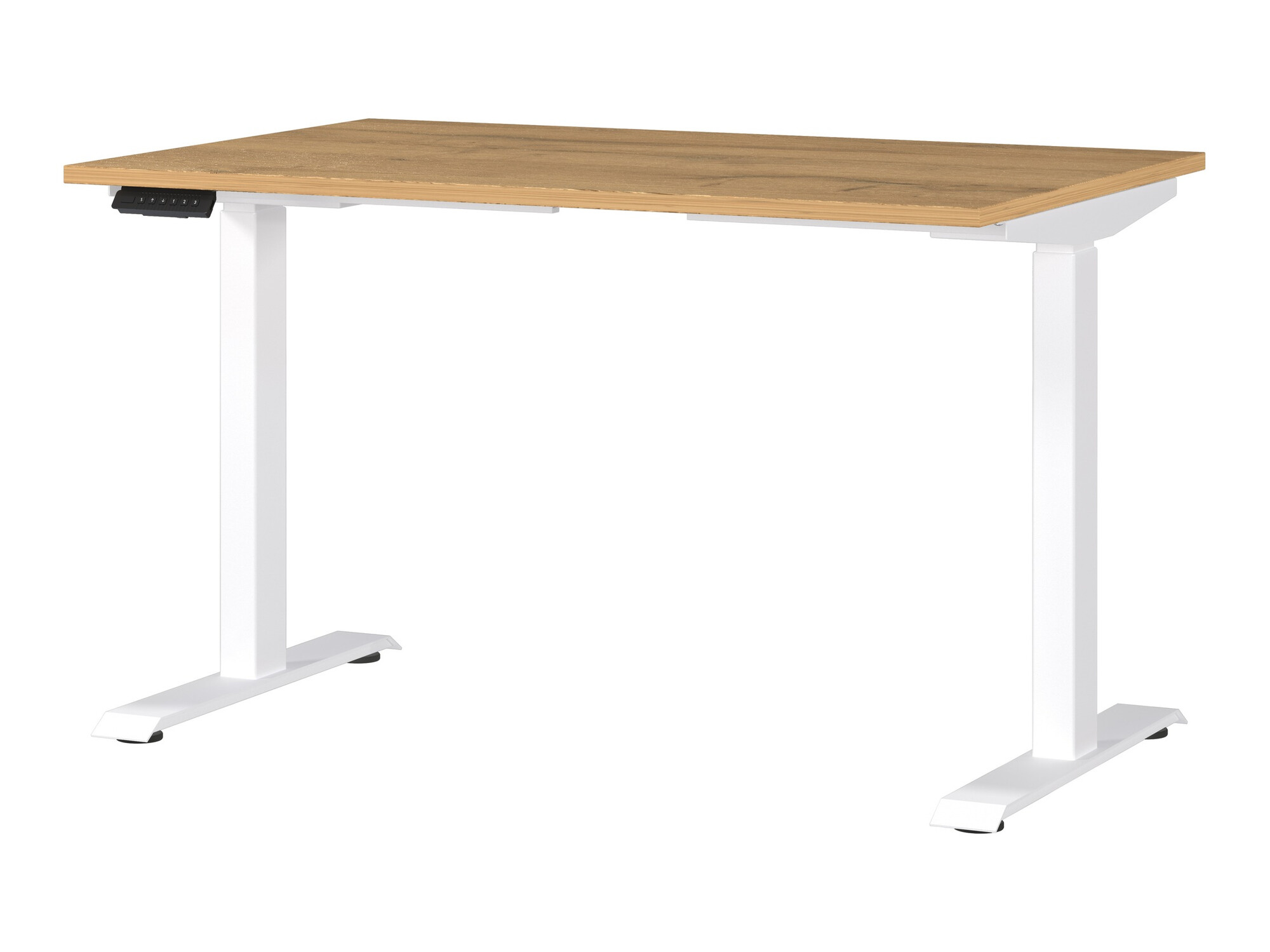 Állítható magasságú íróasztal Sacramento 417, Elektromos, 72.1x120x80cm, Fehér, Grandson tölgy