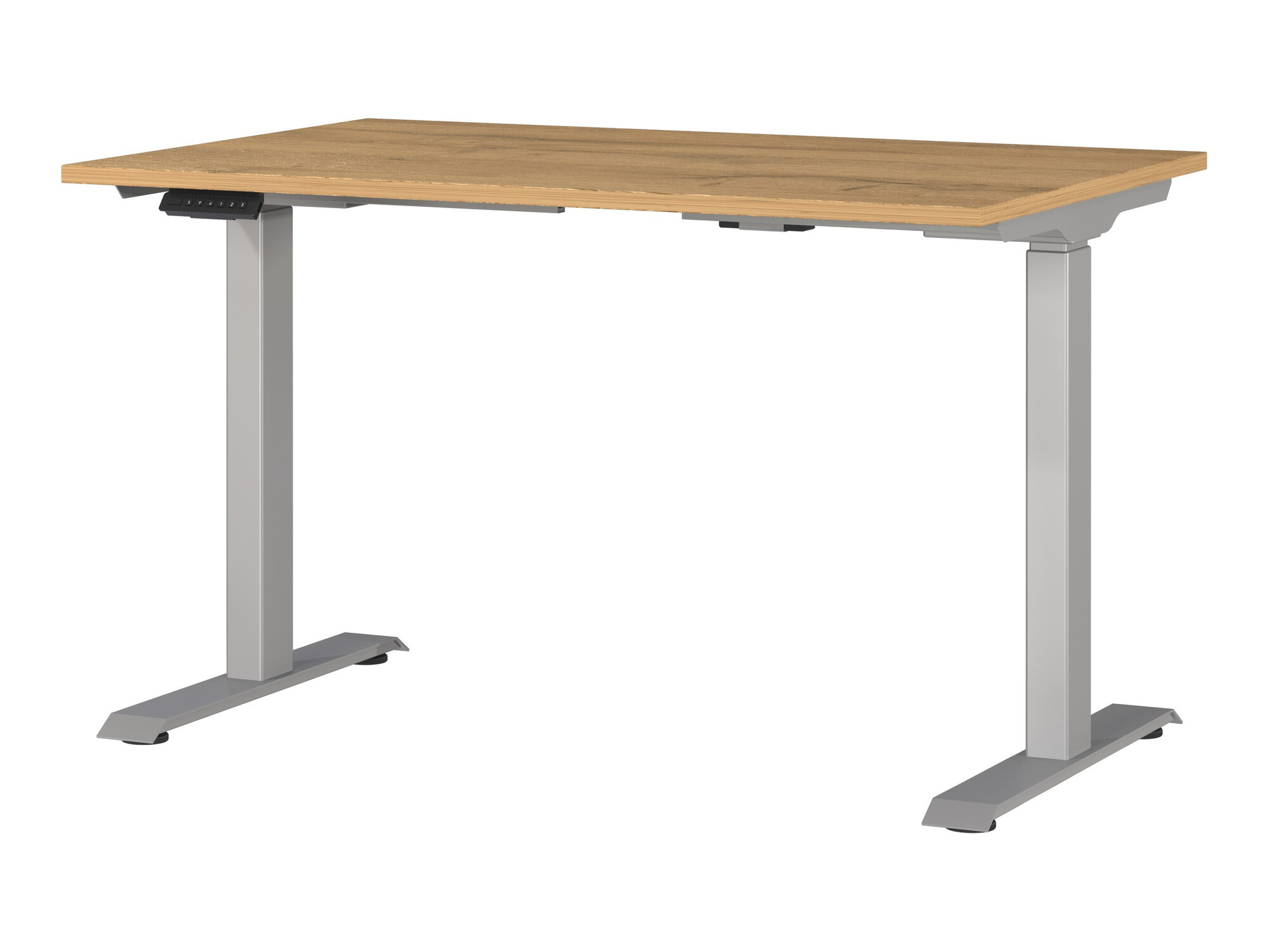 Állítható magasságú íróasztal Sacramento 417, Elektromos, 72.1x120x80cm, Ezüst, Grandson tölgy