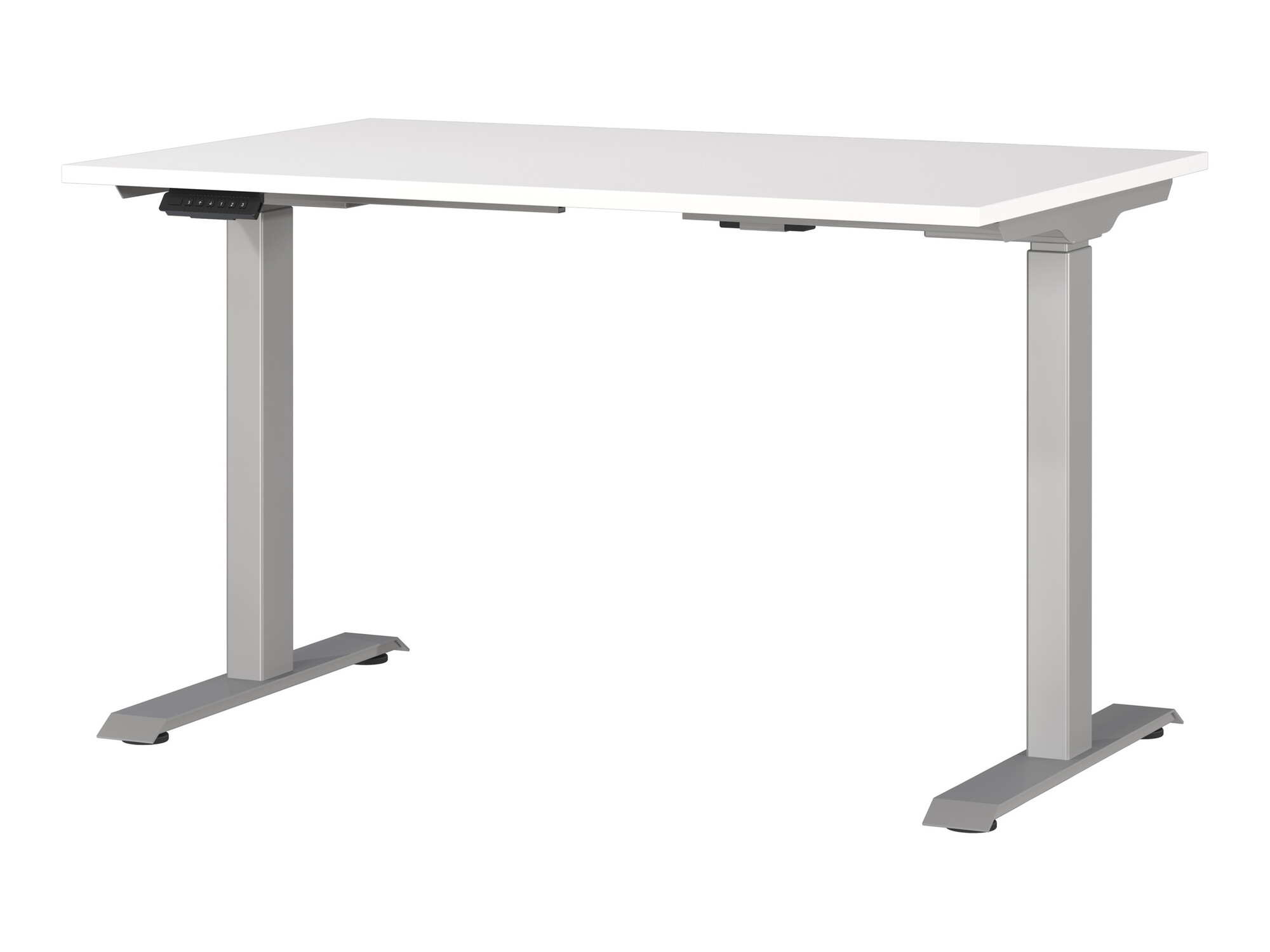 Állítható magasságú íróasztal Sacramento 417, Elektromos, 72.1x120x80cm, Fehér, Ezüst