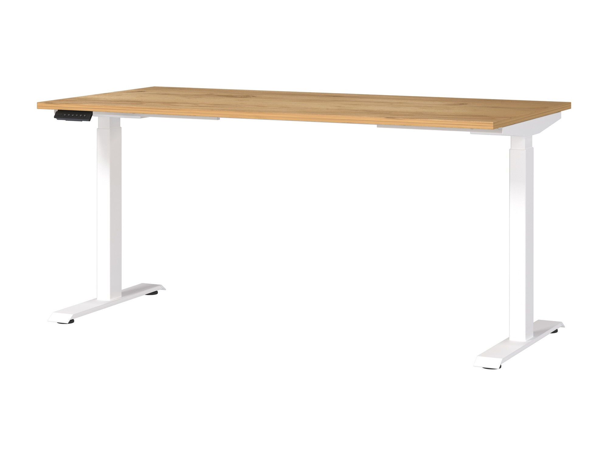 Állítható magasságú íróasztal Sacramento 416, Elektromos, Állítható magasság, 72.1x160x80cm, Navarra tölgy, Fehér