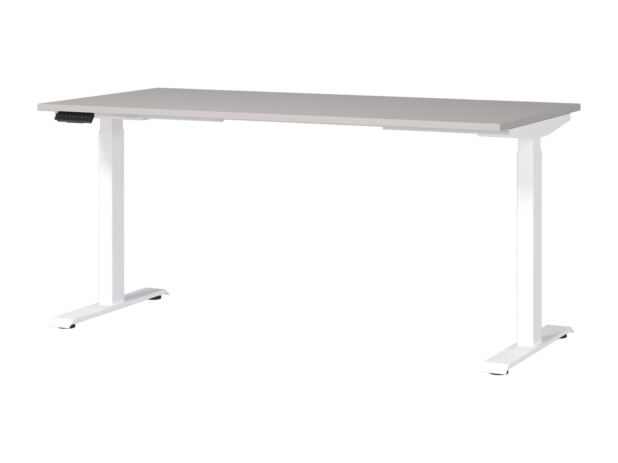Állítható magasságú íróasztal Sacramento 416, Elektromos, Állítható magasság, 72.1x160x80cm, Szürke, Fehér