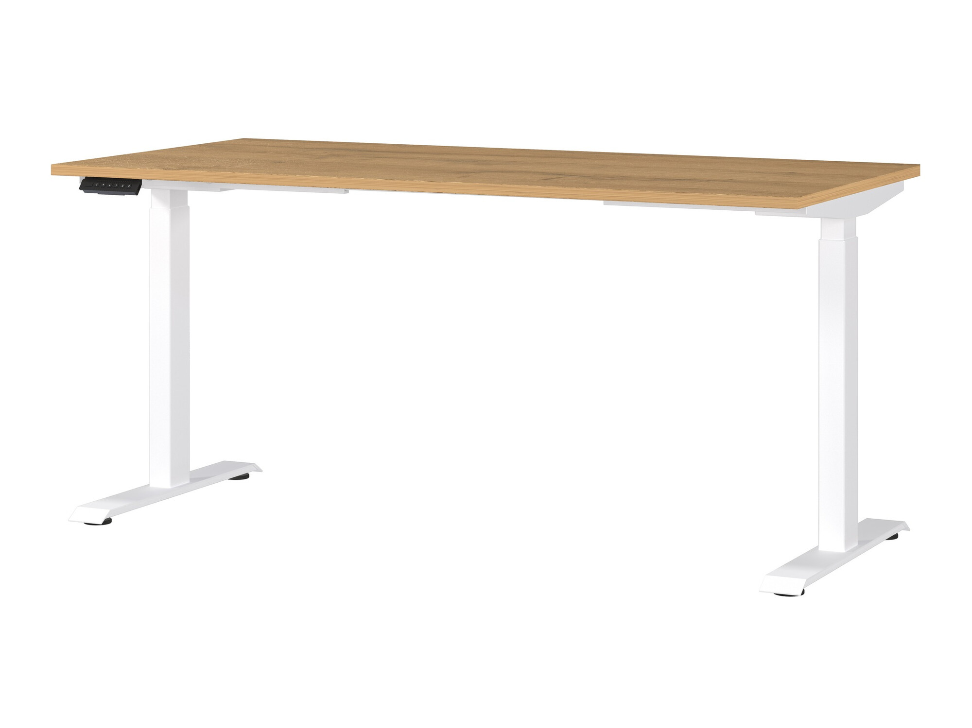 Állítható magasságú íróasztal Sacramento 416, Elektromos, Állítható magasság, 72.1x160x80cm, Grandson tölgy, Fehér