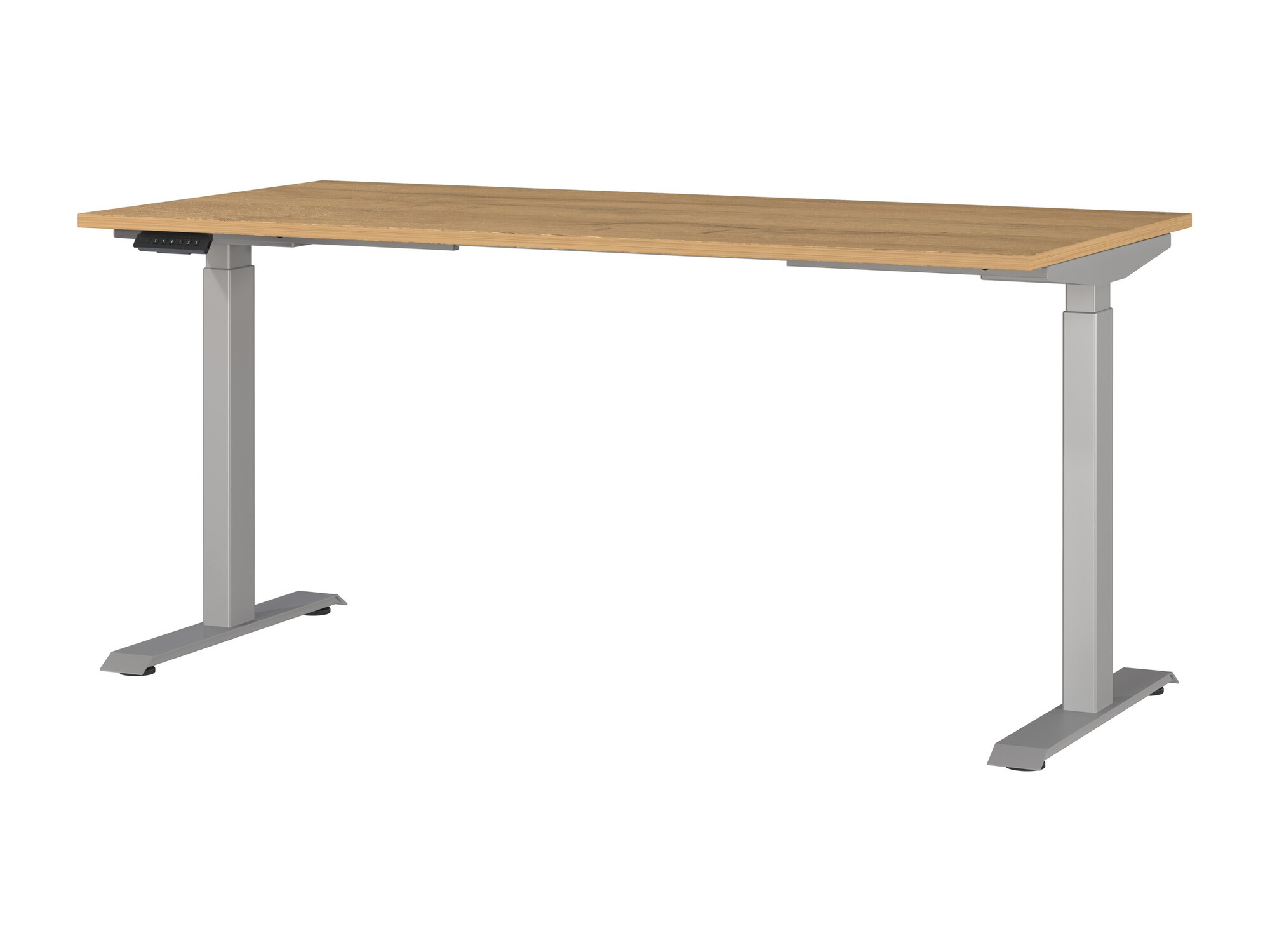 Állítható magasságú íróasztal Sacramento 416, Elektromos, Állítható magasság, 72.1x160x80cm, Grandson tölgy, Ezüst